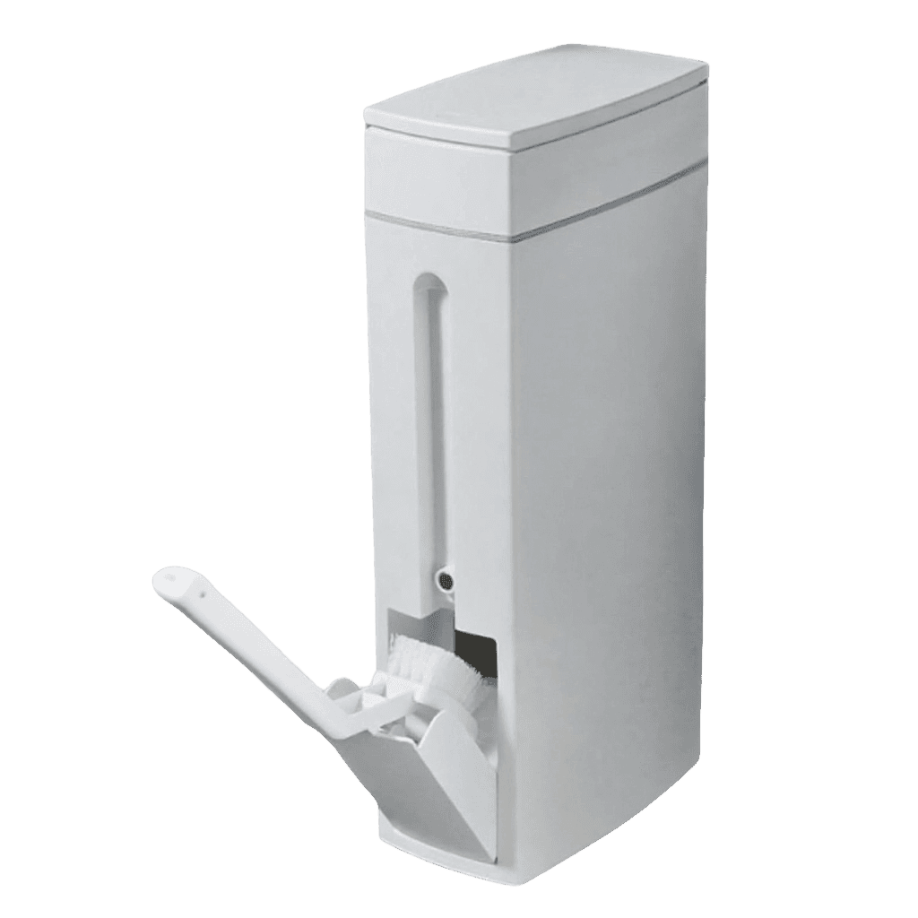 TEMU 1pc/ 2pcs, Bathroom Trash Can With Brush, -thin And Space-saving Can With A Easy Rectangular Shape, Made Of Durable Plastic Material, Does Not Household Electricity, Works For Rv, Camp