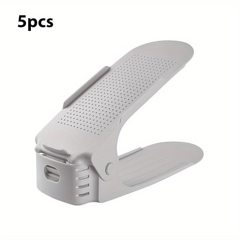 TEMU 5pcs Double Layer Shoe Slot, A Easy Household Dormitory Shoe Storage Tool That Space. The Shoe Rack Adjusted And In A Shoe Cabinet, Making It Neat And Beautiful After Storage