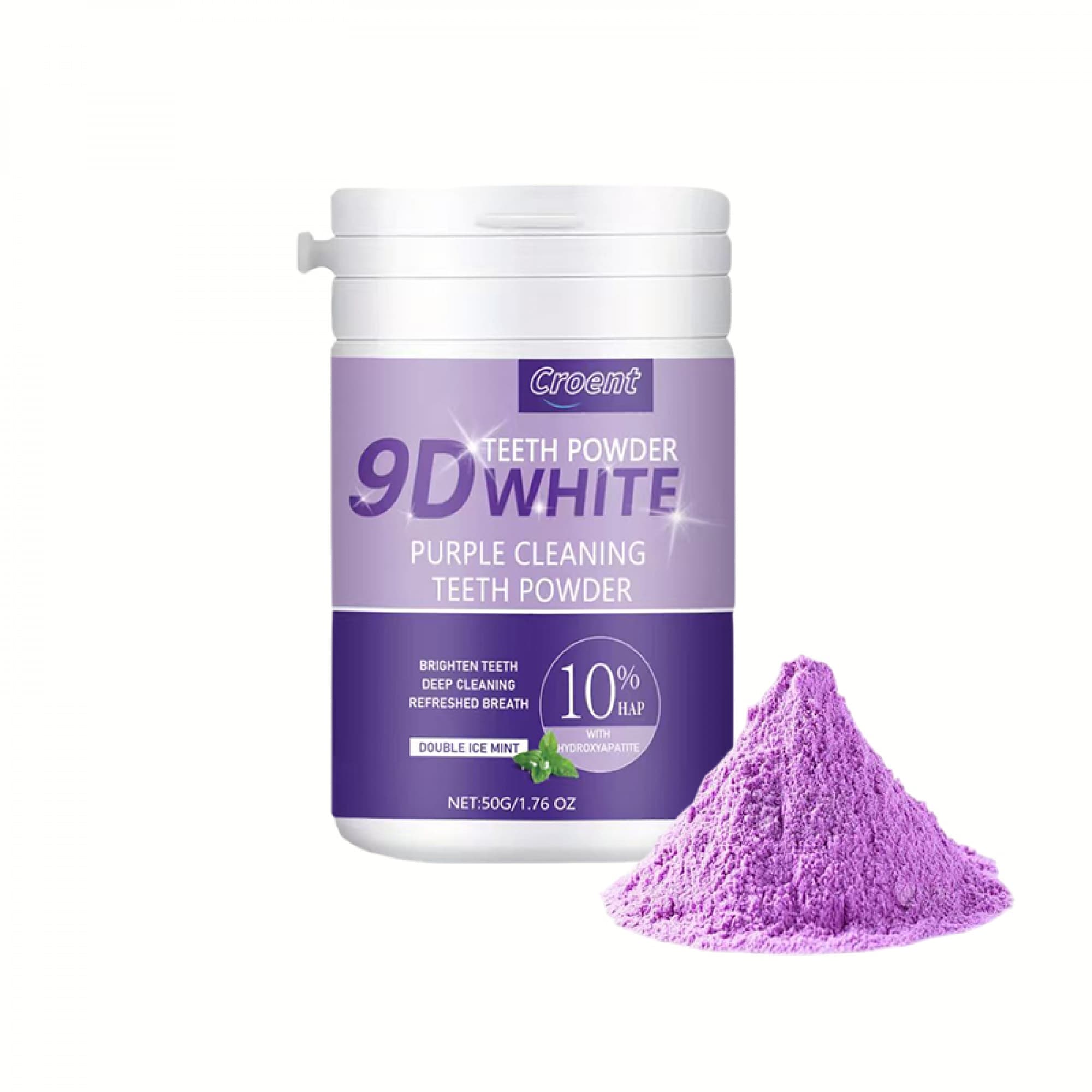 TEMU Tooth Powder, New 9d Purple Powder/toothpaste By Brushing Only, 50g/1.76oz - Brightening Teeth, 360°deep Cleansing, 12h Breath By Brushing Only