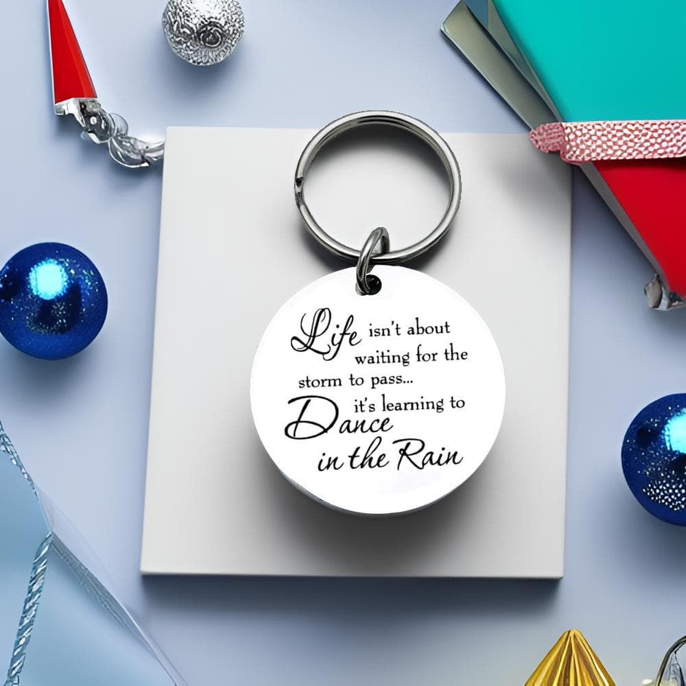 TEMU Stainless Steel Keychain With Inspirational Quote Inspirational Gift For Women And Mens Gift For Valentine's Day Christmas