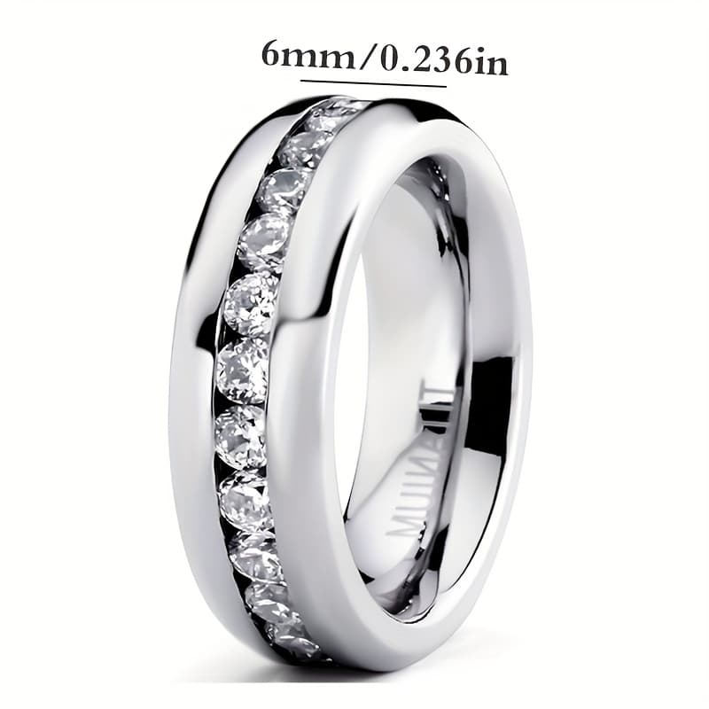 TEMU 925 Sterling Silver Moissanite Ring, Men's And Women's , Wedding/engagement Ring, Cuban Ring