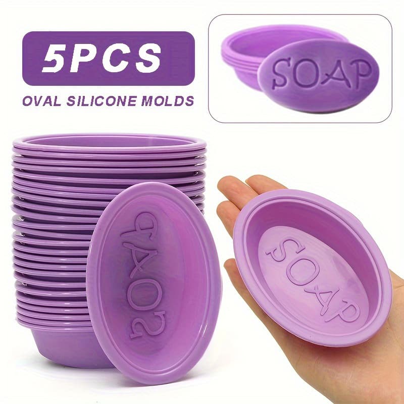 TEMU 5pcs Oval Silicone Mold Set For Soap Making, Diy Crafts Silicone Mold