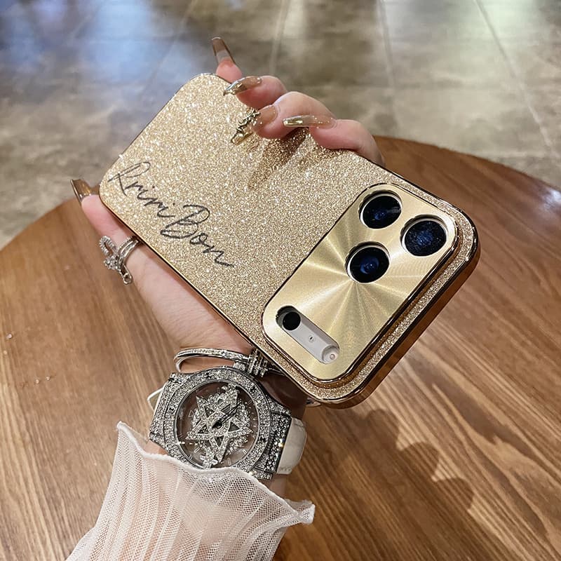 TEMU Phone Case - Phone Case Custom Diy Personalized Name Star Diamond Glitter Phone Case Suitable For Iphone 17 Pro Max, 17 Air, And 17 Pro