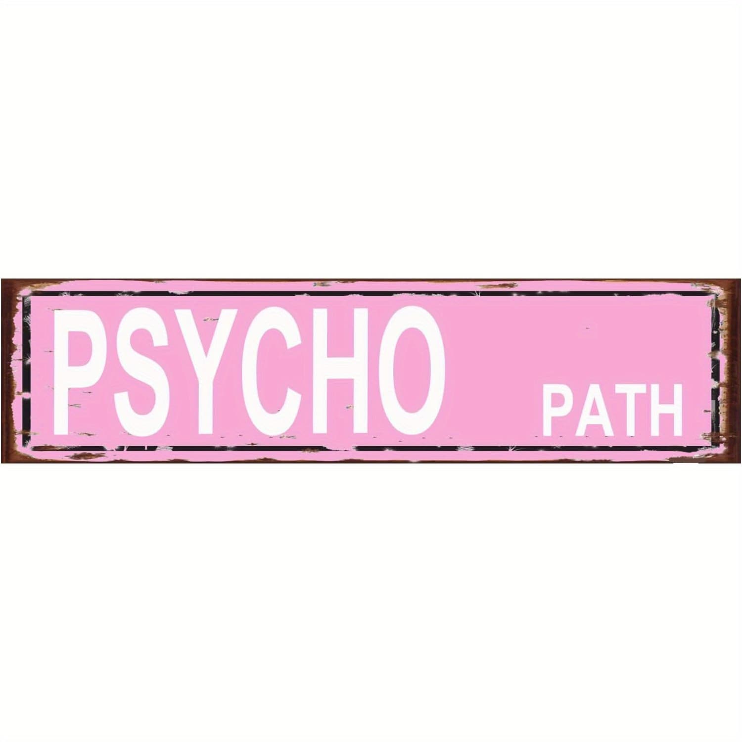 TEMU Path Sign - A Rustic Metal Sign For Your Door, Nameplate, Or Wall Decor, Perfect For Home, Patio, Garden, Bar, Farmhouse, Or Garage. Measures 16 X 4 Inches In Pink