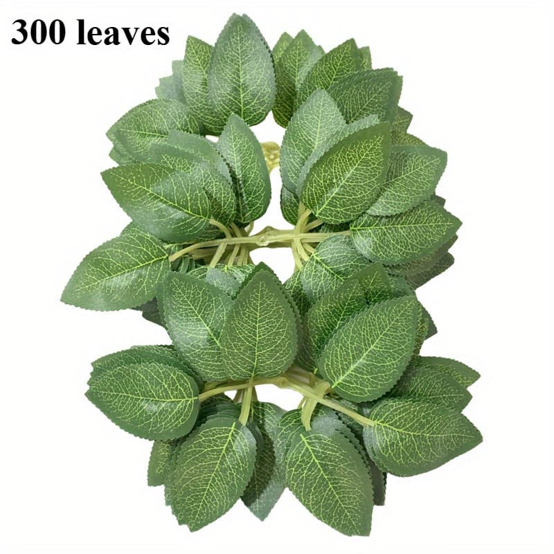 TEMU 120/ 300pcs Lifelike Artificial Rose Leaves - Perfect Diy Wedding Decorations, Holiday Accessories, And Floral Arrangements With Realistic Petals And Stems For Romantic Ambiance