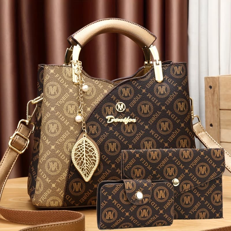 TEMU High-end Elegant Three-piece Set Of Mother-in-law Bags Easiest High-quality Satchel Bag Trendy Presbyopic Women's Bag