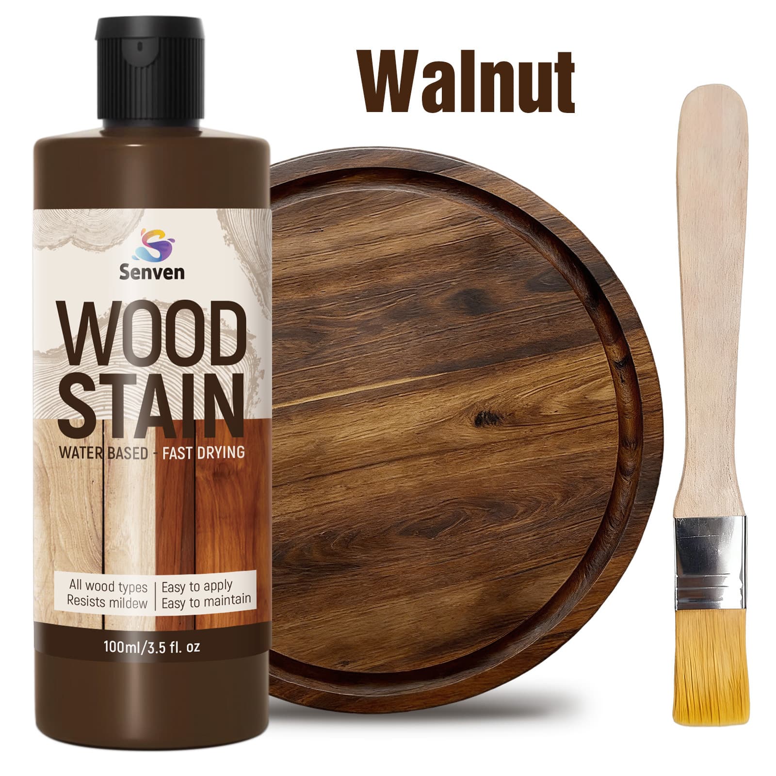 TEMU 100ml Wood Stain Low Odor & Non-toxic, Fast Drying Wood Stain Or Indoor & Outdoor Furniture, Cabinets And More, Multiple Indoor And Outdoor Wood /natural Oak/dark Walnut/teak/walnut