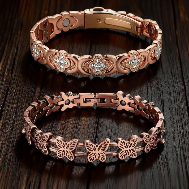 TEMU 2 Women's Copper Bracelets, Women's Copper Magnetic Bracelets, Adjustable Length With Disassembly Tools, Jewelry Gifts, Bracelets