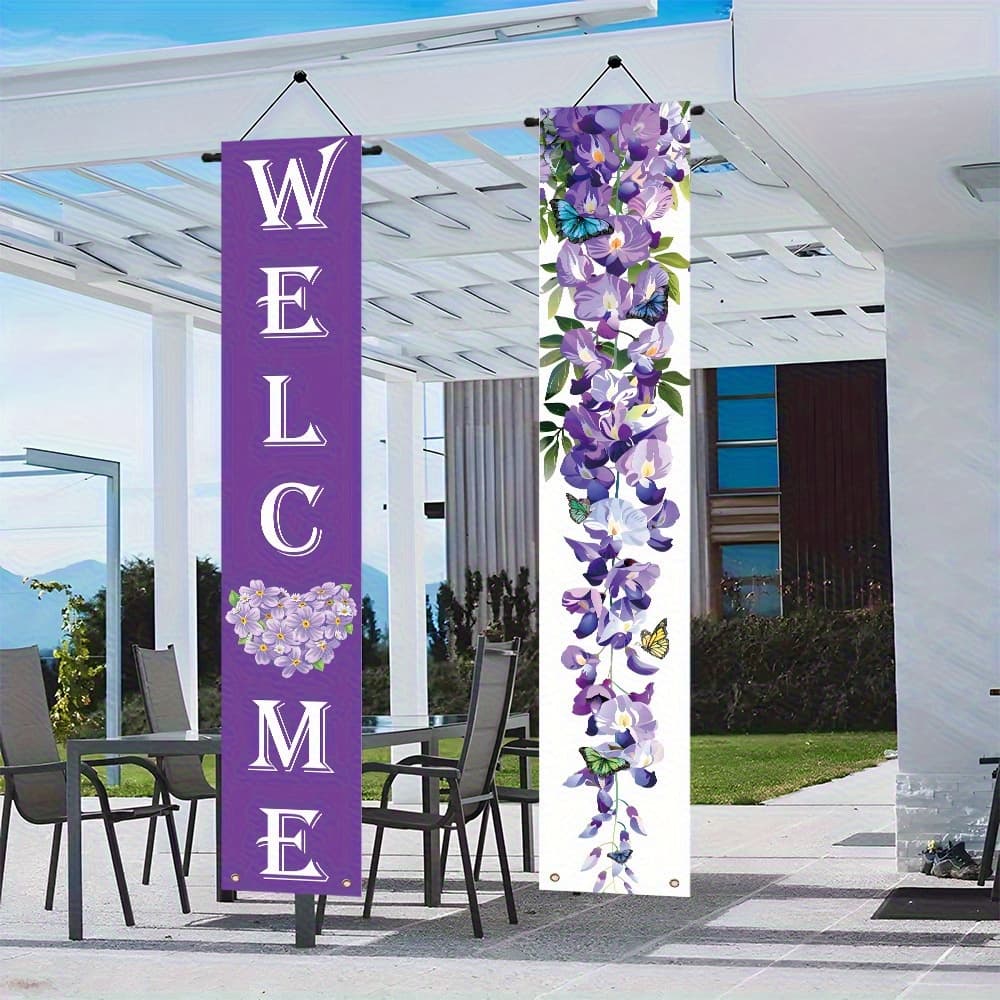 TEMU 2 Bright Watercolor Leaf Birthday Banners- Durable Indoor And Outdoor Decoration, Reusable Holiday Party Decoration, Design Long-lasting Celebration Banner