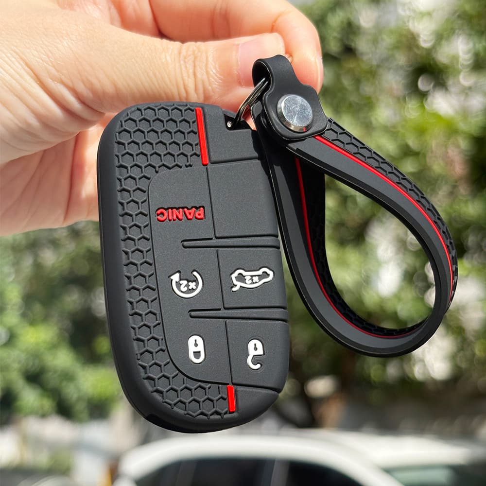 TEMU New Arrival For For For Key Fob Case With Keychain Full Protection Caps Holder Key Cover For Compass/renegade/ Edition/challenger/journey/charger//