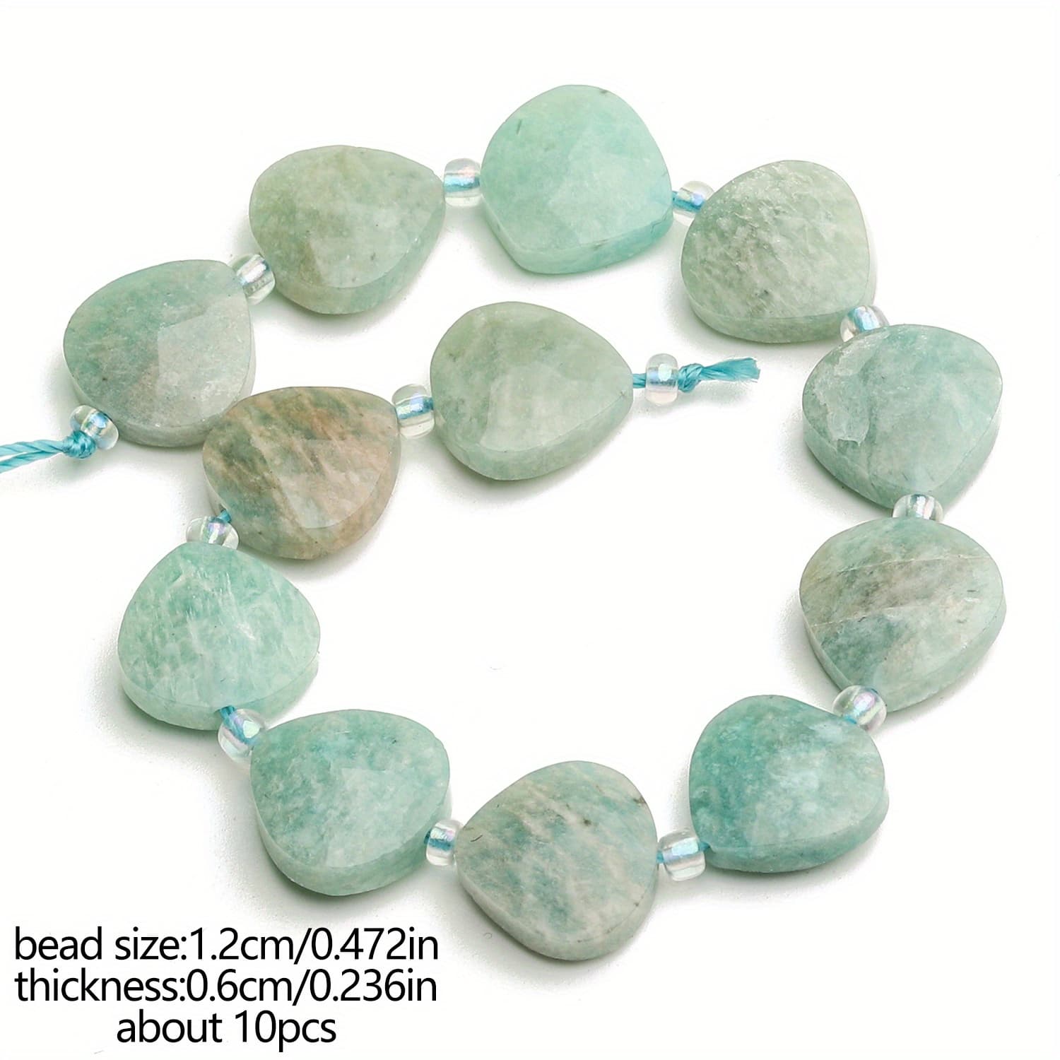 TEMU Beads & Bead Assortments - Natural Stone Beads Amazonite Loose Beads 12mm Shape Beads For Making - Ideal For Bracelets, Necklaces, Elegant Charms & Fashion Beading Accessories