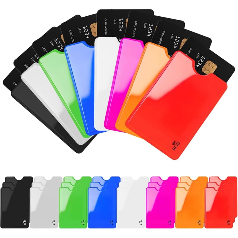 TEMU 24pcs Travel Rfid Blocking Sleeves - 2.48 Inch X 3.58 Inch Multicolor Theft Protection Secure Credit Card Protector - Waterproof Aluminum Foil , Fits