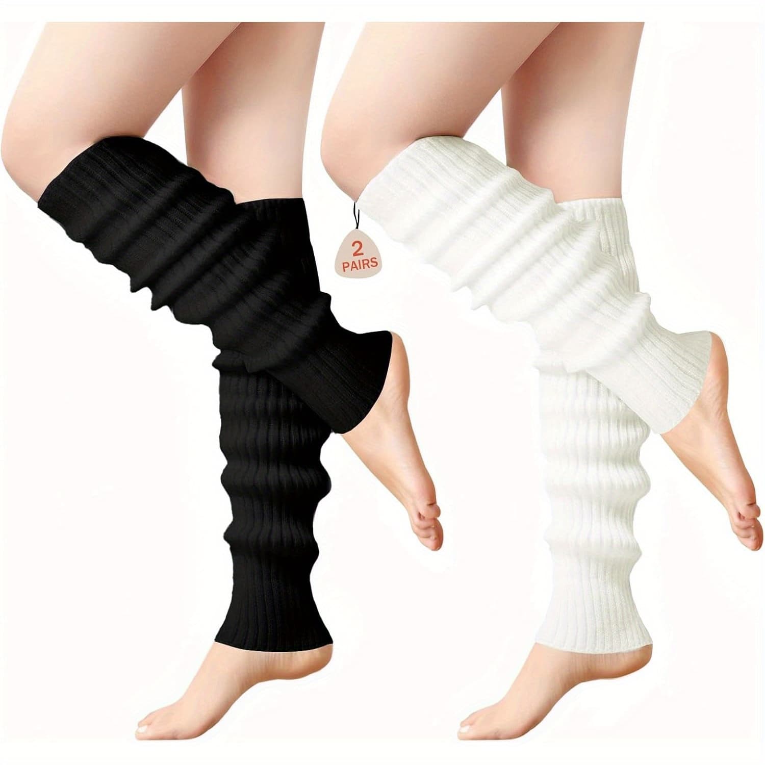 TEMU Leg Warmers For Women 80s 90s Outfit Fashion Neon Ribbed Leg Y2k Neon Accessories Sports Yoga ()