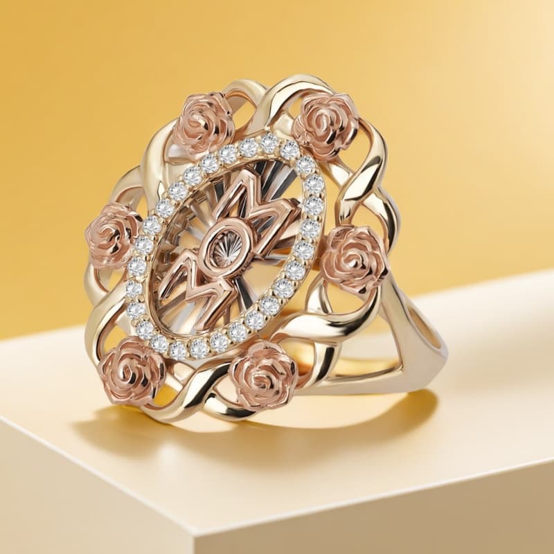 TEMU A New Ring For Women, Stylish And Romantic, Featuring The Letters "mom" And With Synthetic Zirconia, Perfect As A Gift For Mothers On