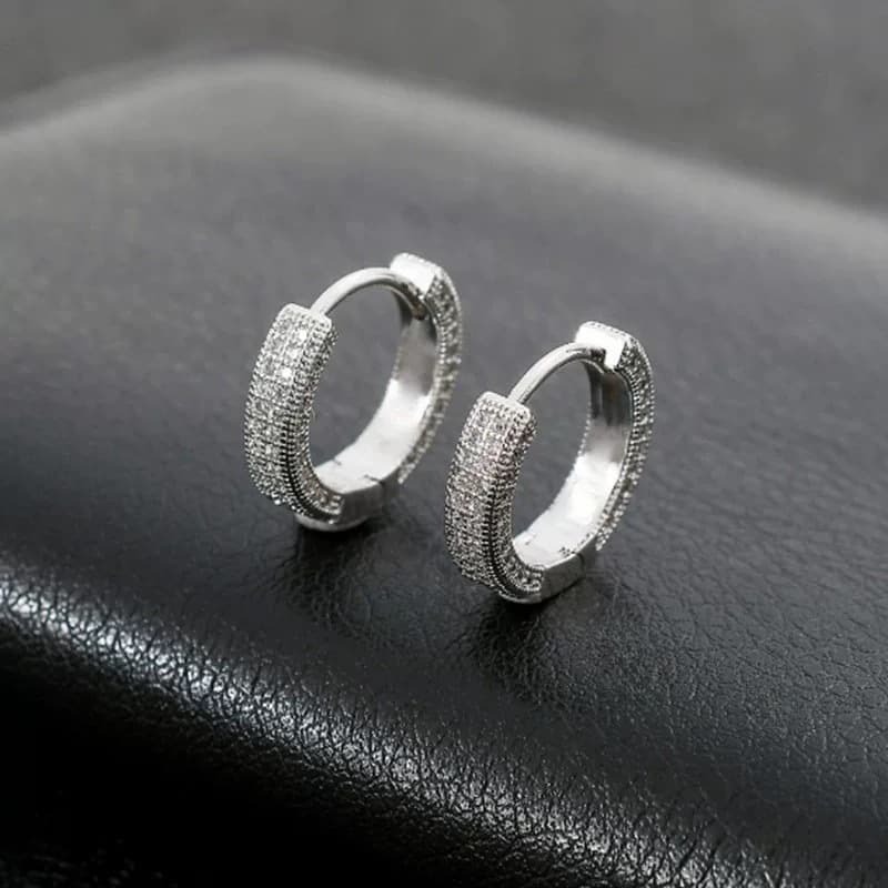 TEMU High End Earrings, Men's Trendy Ear Loops And Buckles, 2025 Earrings Unisex Ear Clip, Suitable For Men And Women To Wear, With Synthetic Cubic Zirconiaia Full Earrings