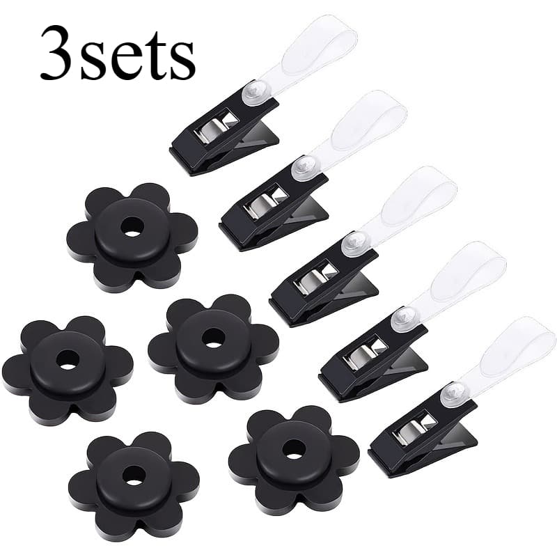 TEMU Garden Flag Rubber Stopper And Adjustable Windproof Clip - Durable Material Flagpole Accessory With , Suitable For Outdoor Use
