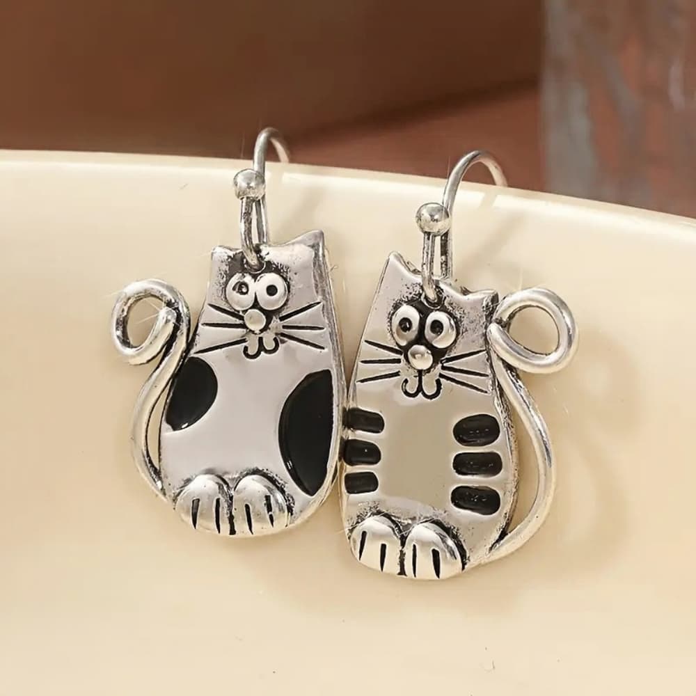 TEMU 925 Silver Cat Shaped Earrings Jewelry Decorations For , Family, Holiday Gift Suitable For Pet