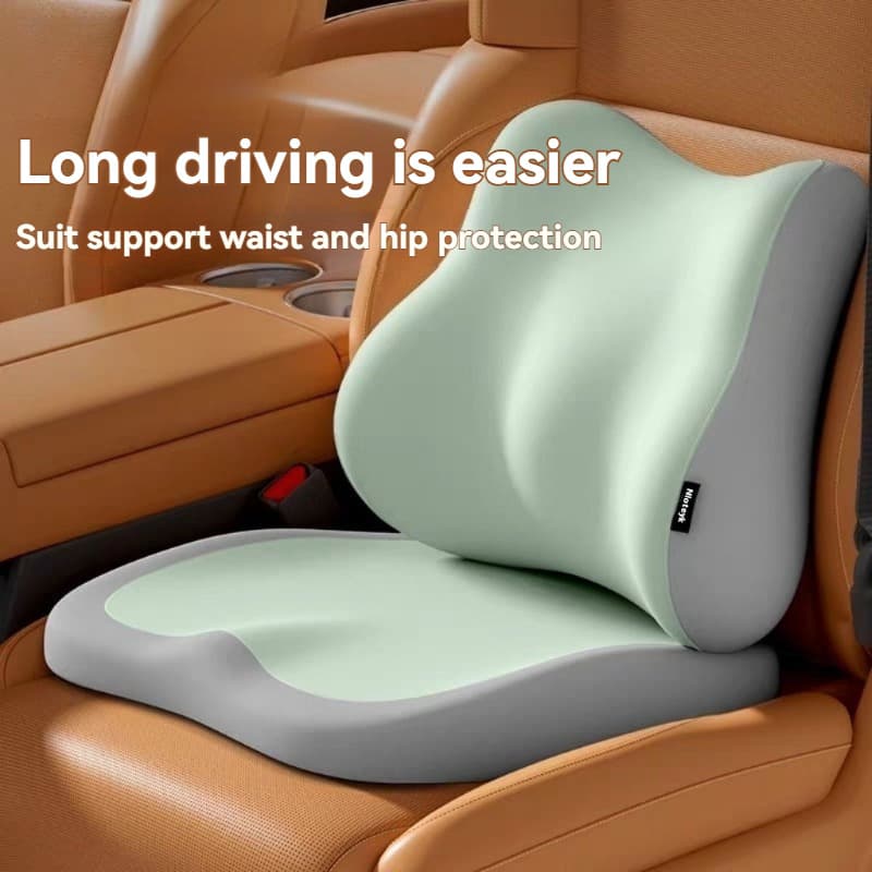 TEMU 2pcs Memory Seat Lumbar Pad, Sedentary Waist Pad, Rear Cushion, Driver Booster Cushion. For All Models, Office Seats
