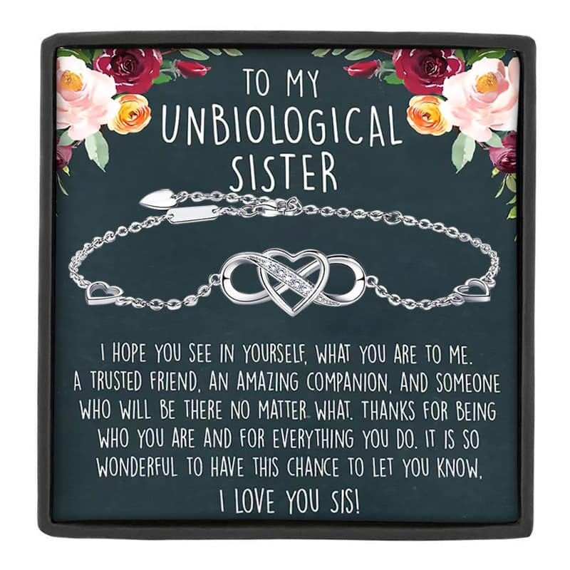 TEMU Infinity Heart Bracelet With Card And Box Gift, Friendship Gift, Birthday Gift, Christmas Gift