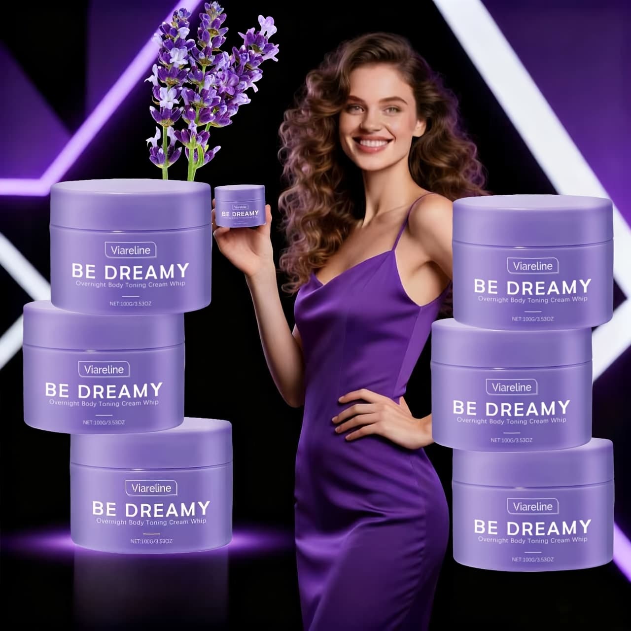 TEMU 6pcs Firming Cream- Women's Firming Body Lotion, Sleep Shaping Night Cream, Skin Sagging, Suitable For Types(100ml/piece)- Purple