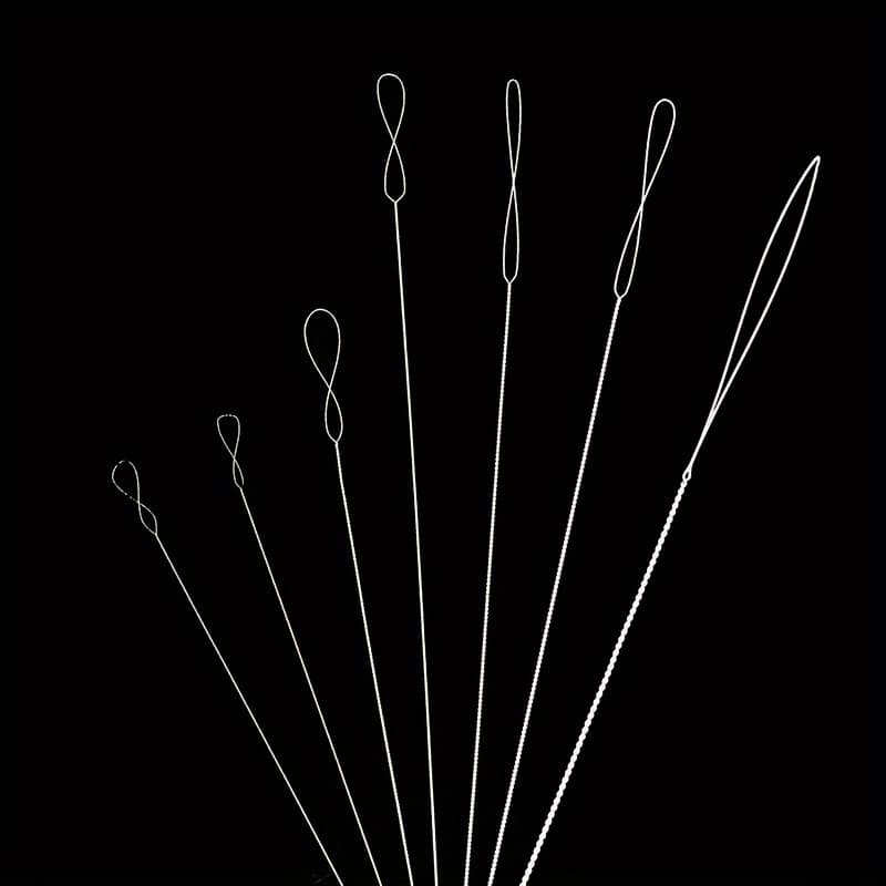 TEMU 7pcs Bead Threading Needle Kit - Ideal For Jewelry Creation, Bracelet Crafting Tools, Features Cable Design