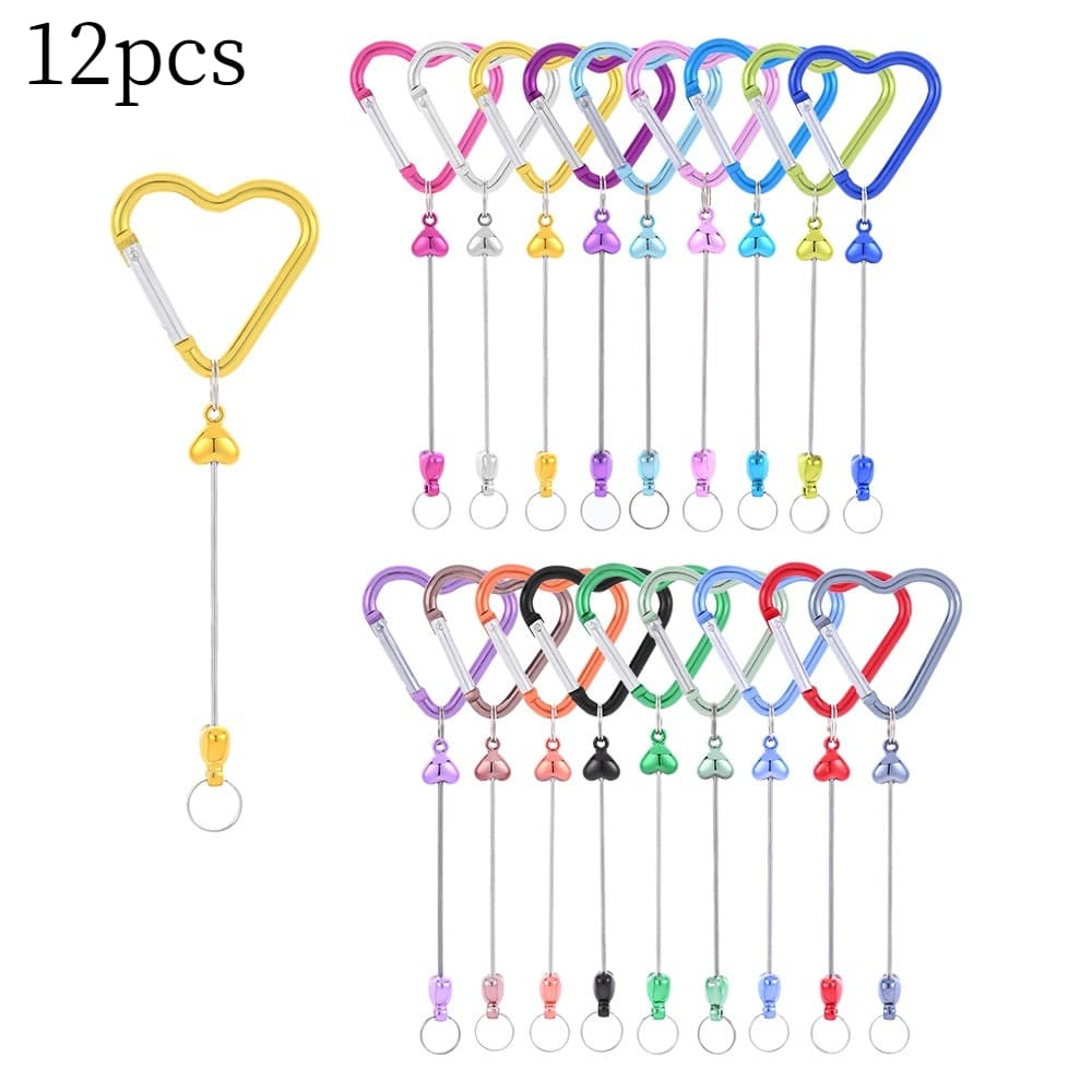TEMU Set Of 12 -shaped Lobster Clasp Keychain Bars For Women, Measuring 14cm. Colorful Blank Bead Keychains In Bulk, Suitable For Crafting Pendant And Making Christmas Gifts For
