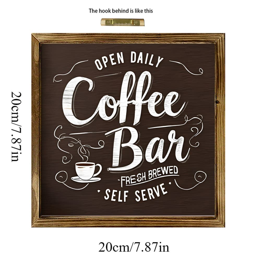 TEMU Vintage Coffee Shop Wood Sign - "open " Rustic Wall Decor For Cafe, Kitchen & Home Bar, Small Decor