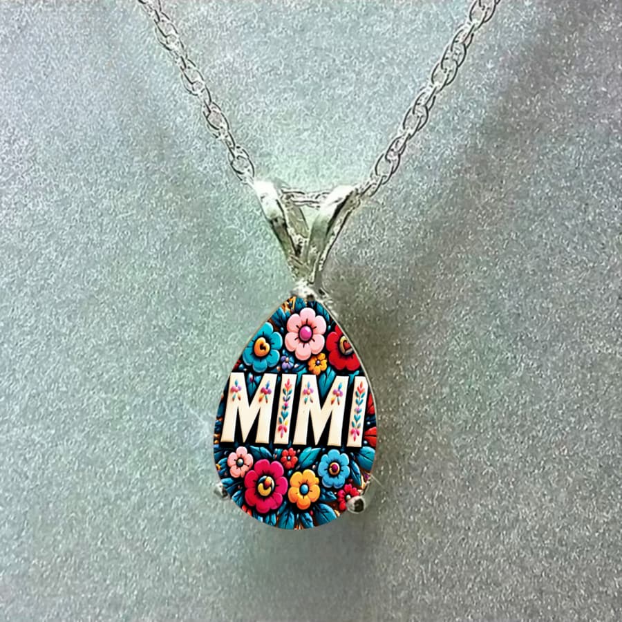 TEMU 1pc | Floral And Artistic Teardrop Pendant Necklace With Mosaic, Alloy, Elegant And Luxurious Jewelry Additions For Daily And Gift- Occasions