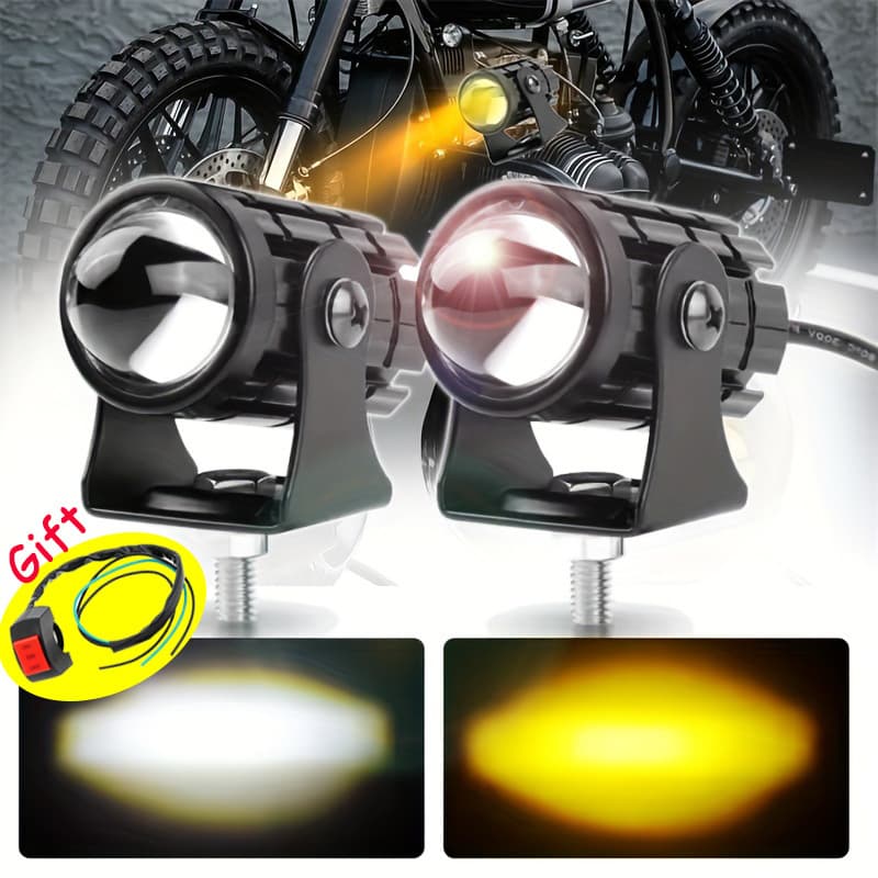 TEMU 2025 New Model--[give A Switch As A Gift]-2pcs Mini Motorcycle Led Light Universal Motorcycle Accessories Lighting-