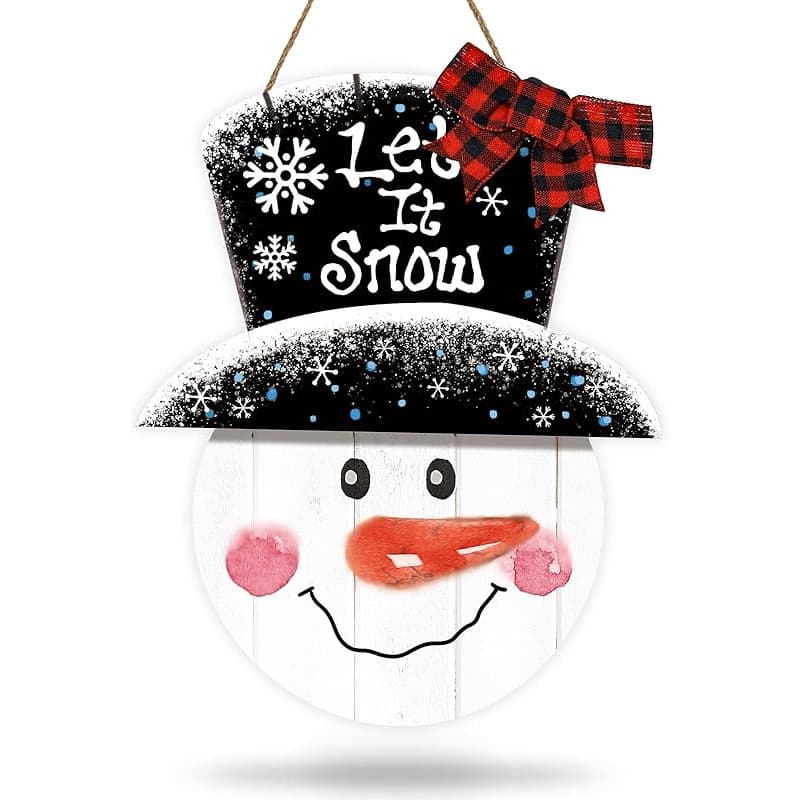 TEMU Wooden Snowman Decorative Hanging Sign, Sturdy& Waterproof Thick Wood Material, Door Hanging/ Wall/ Party Decoration, Must-have Scene Arrangement