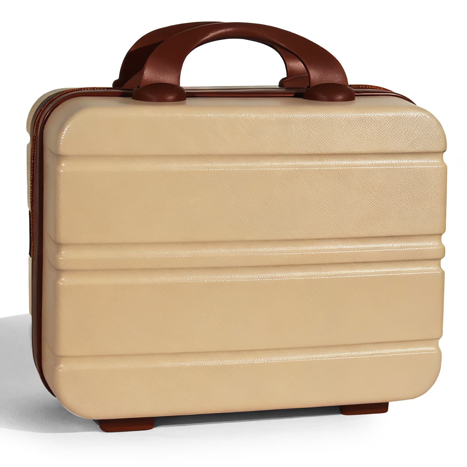 TEMU Portable Makeup Travel Case Hand Luggage, Pressure-proof Carrying Makeup Case Suitcase With Elastic Band, Small Hard Shell Cosmetic Case For Travel Camping.the For Elegant Women