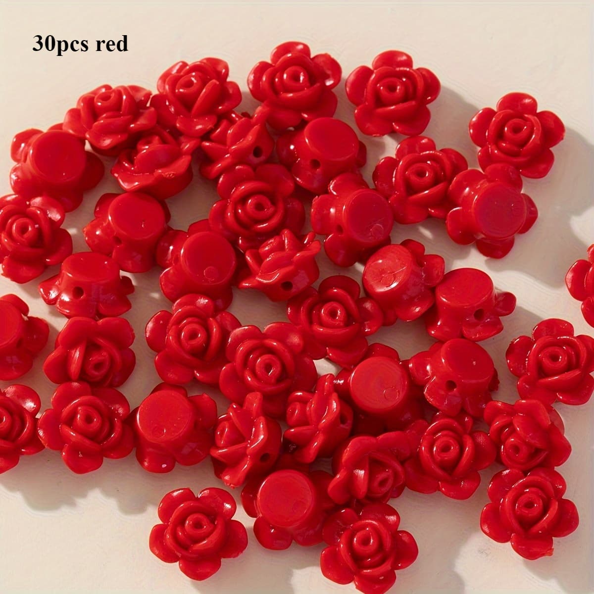 TEMU 20/30pcs Vibrant Mini Acrylic Rose Beads, Making Necklaces, Bracelets & Keychains (intricate Details, Craft Supplies For Small Businesses)