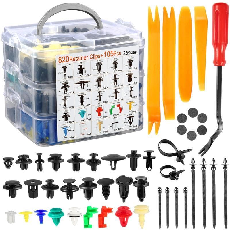 TEMU 925pcs Car Bumper Retainer Clips Plastic Rivets Fasteners Tailgate Rod Clip, 26 Most Popular Sizes Pin Rivets Set Car Push Professional Car
