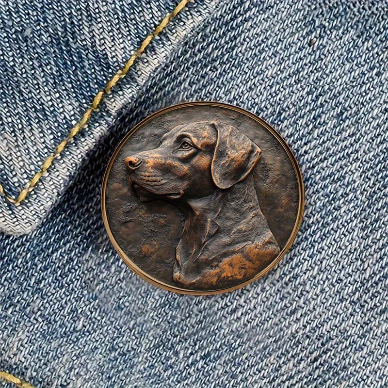 TEMU 1pc Dog Theme Alloy Resin Round Brooch Badge Perfect For Backpacks, Hats, Clothes, Shoes, And Boots Decoration