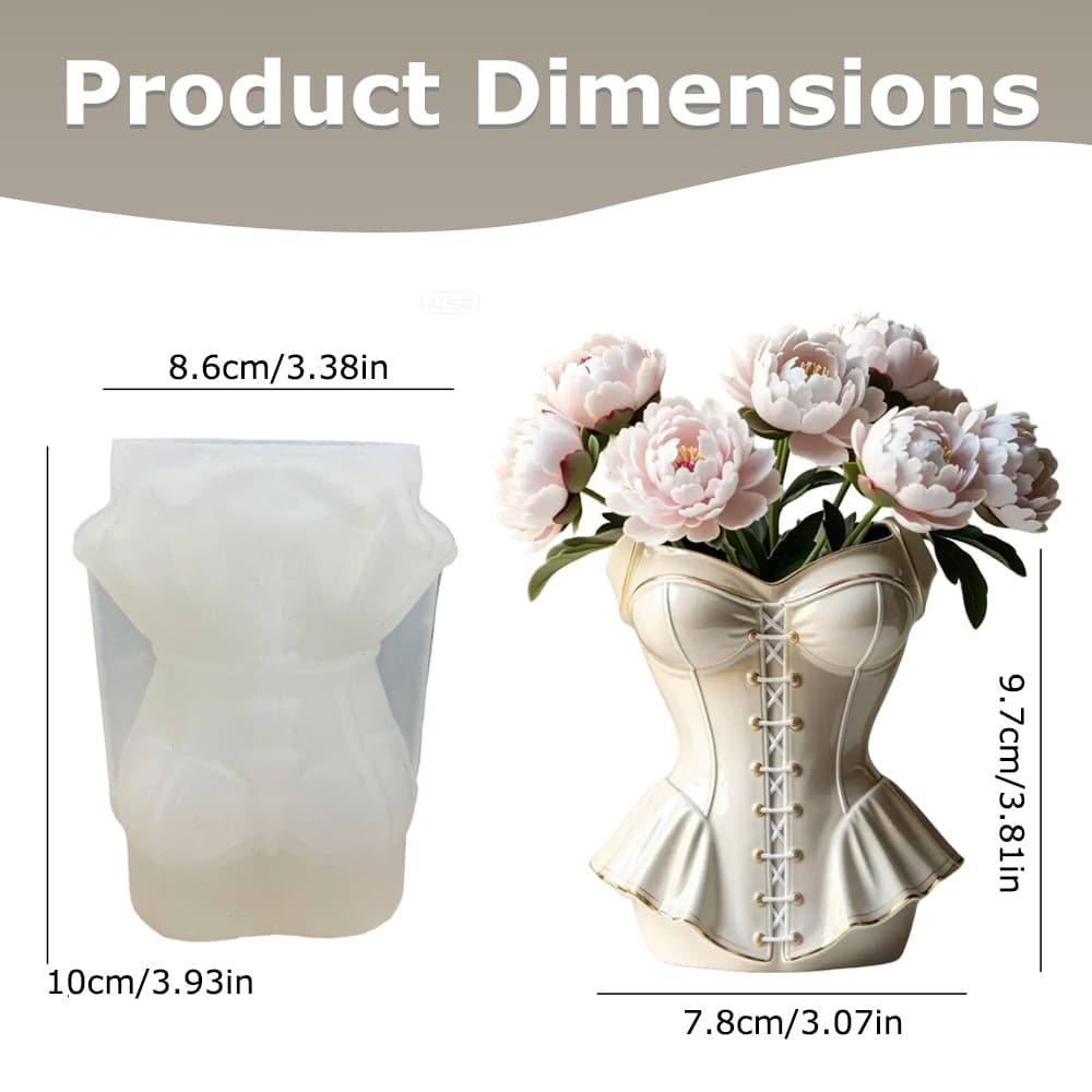 TEMU Skirted Vase Silicone Mold For Resin Crafting, Fluted Planter Mold For Concrete Plaster Wax, Flower Pot Maker For Decor Gift, Premium Platinum Silicone Mold