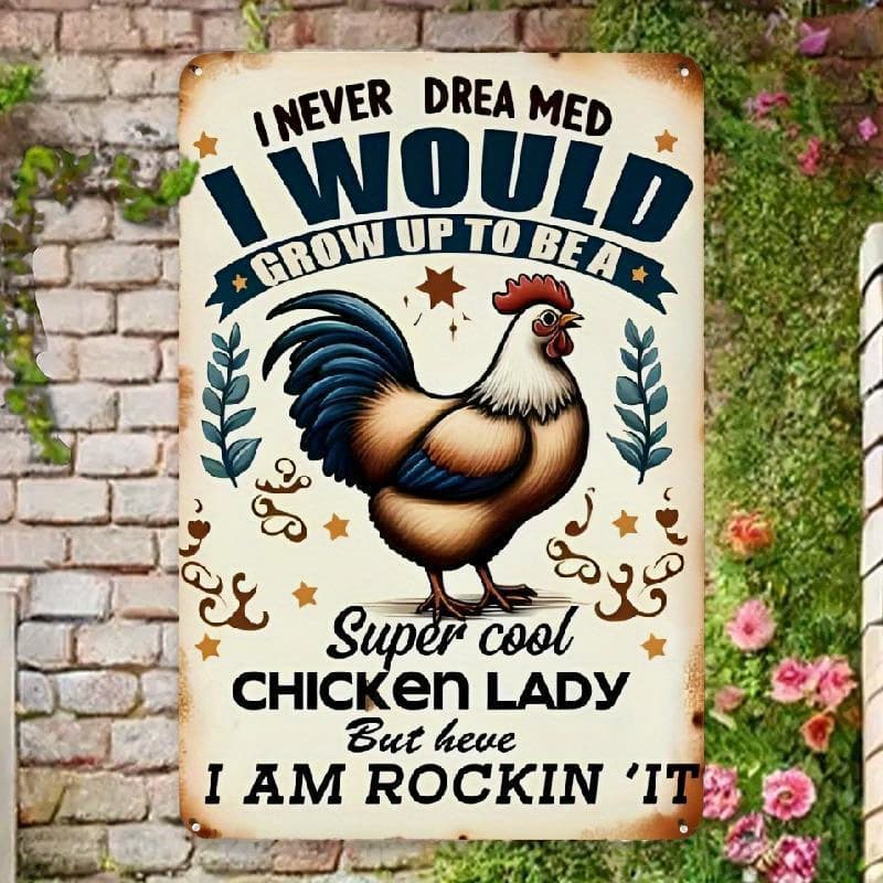 TEMU 1-pack Vintage " " Metal Sign – Funny Farmhouse Wall Decor For Chicken Coop, Garden, Kitchen & Home – Rustic Tinplate With , Chicken Coop Accessories