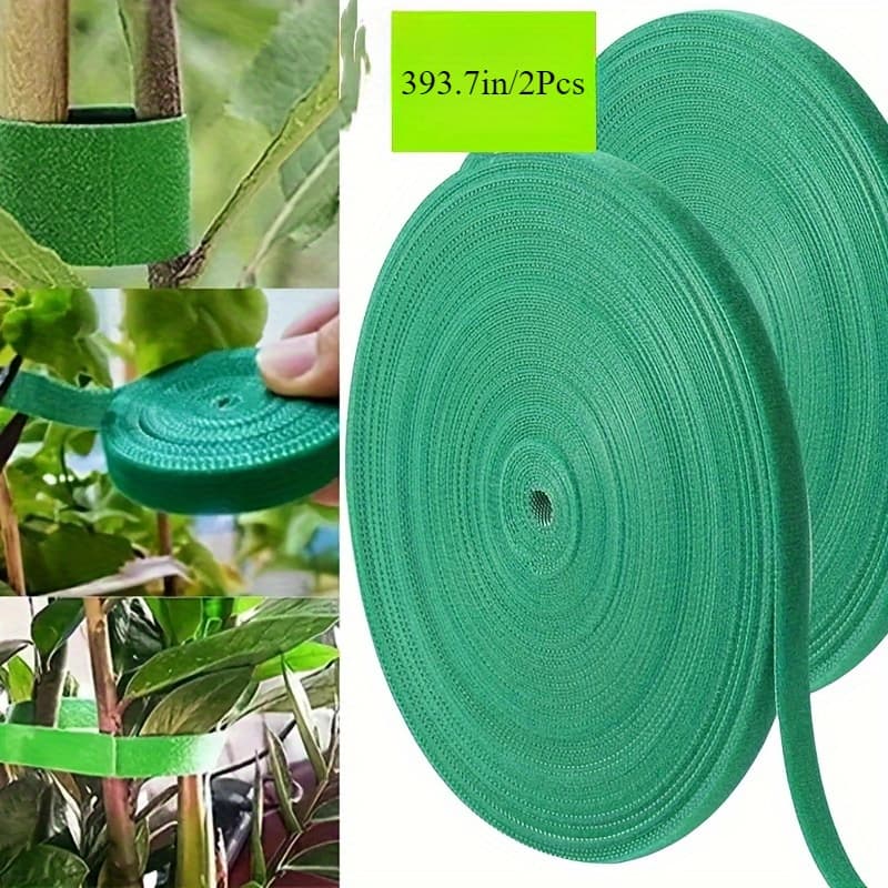 TEMU 2 Rolls 393.7inch Plant Tie, Garden Plant Hanging Strap Set, Self-adhesive, Reusable, Adjustable, No Electricity Required, With Zipper, For Plant Growth And Safety
