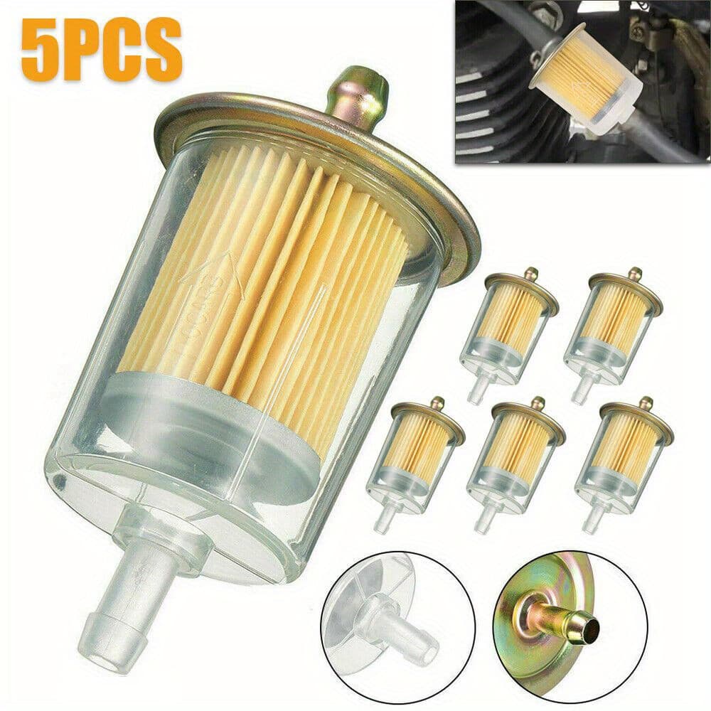 TEMU 5 High-performance Universal 5/16-inch Fuel Filters For Industrial Straight Fuel Lines