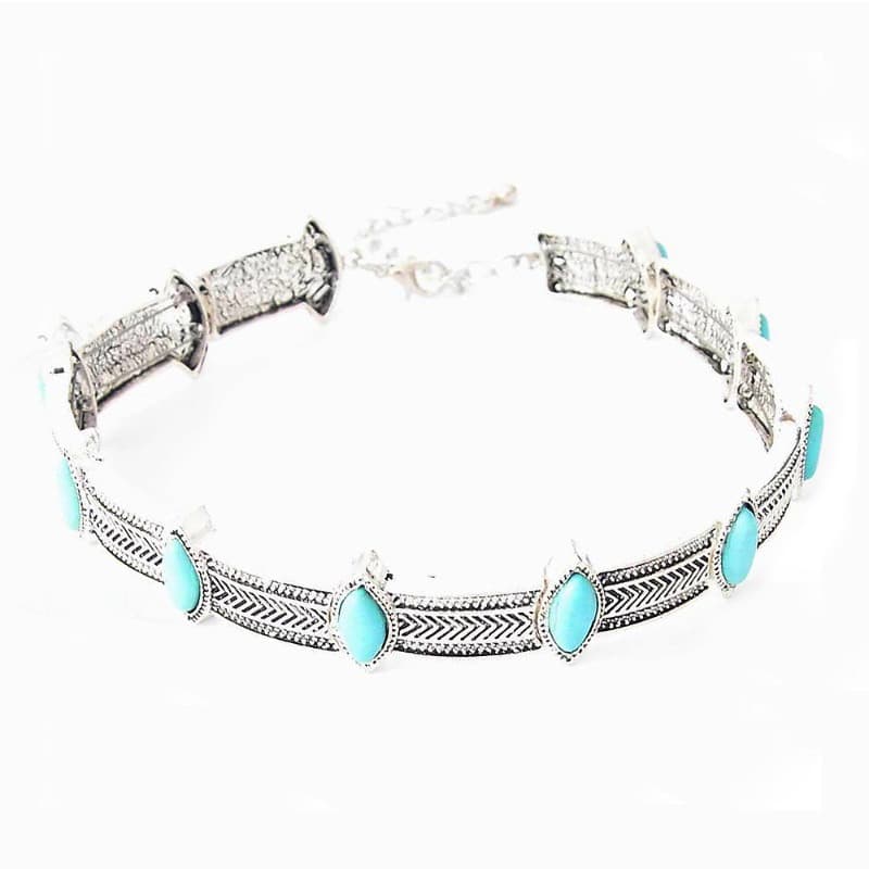 TEMU 1pc Silvery Plated Bohemian Choker Necklace Vintage Western For Festival Birthday Gift Boho Enthusiast' Jewelry With Intricate Geometric & For And Ethnic Occasions