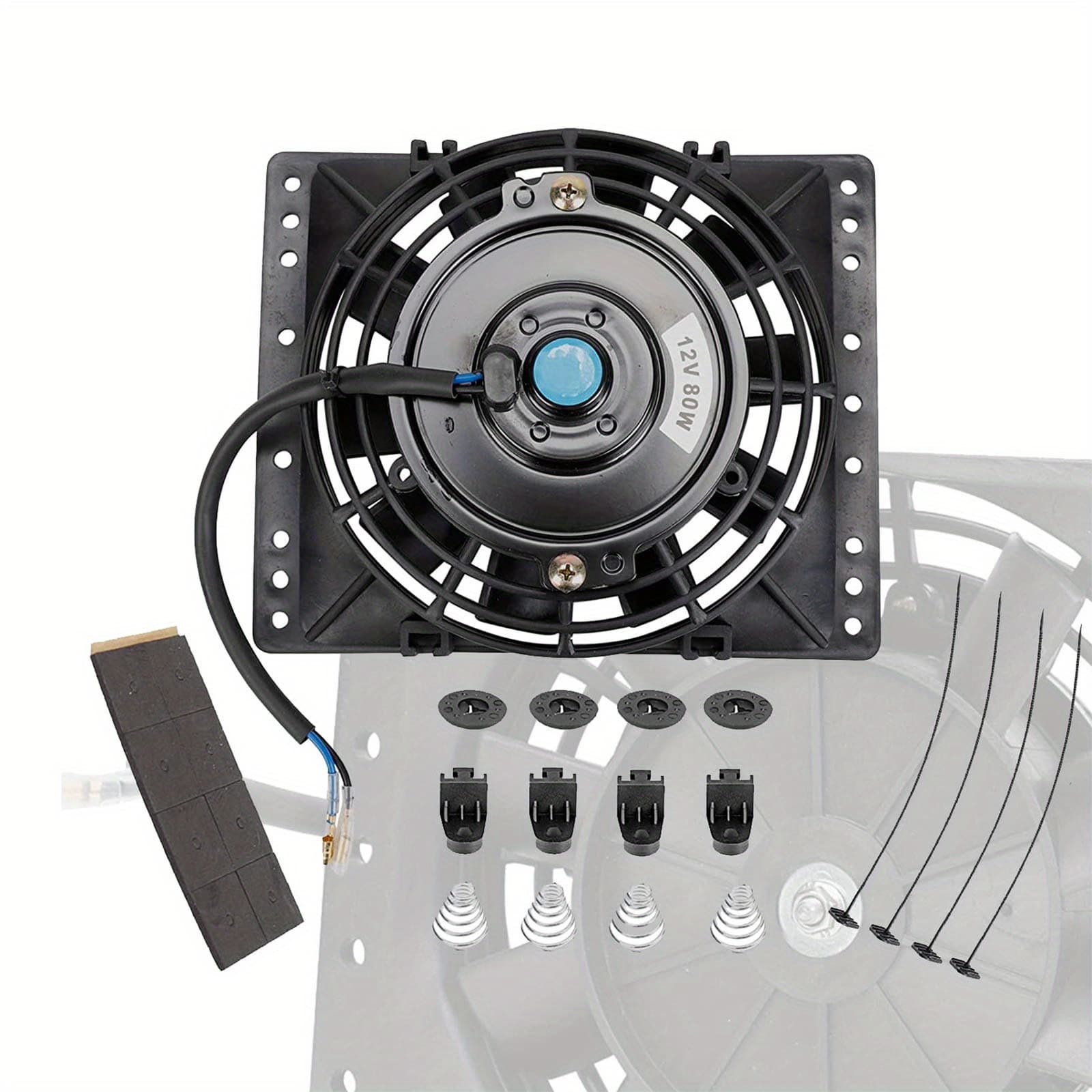 TEMU 6'' Inch Slim Pull Electric Radiator Cooling Fan 650cfm Mount Kit Universal Dc12v 2250rpm