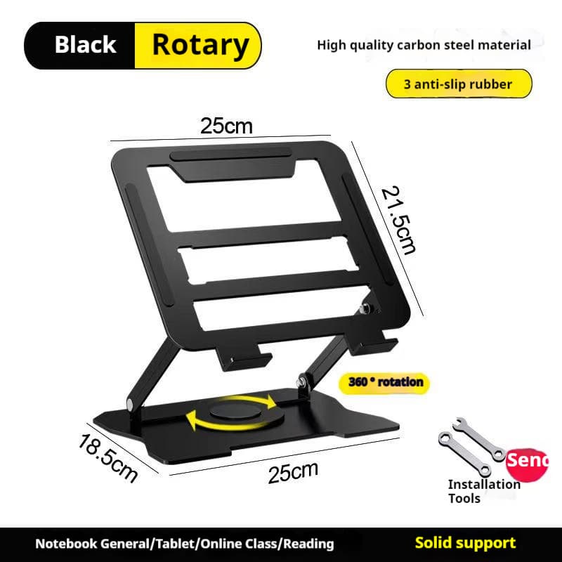 TEMU Adjustable Laptop Holder With -degree Rotating Base, Ergonomic And Foldable Design, Suitable For All /air Models And Laptops Up To 17 Inches