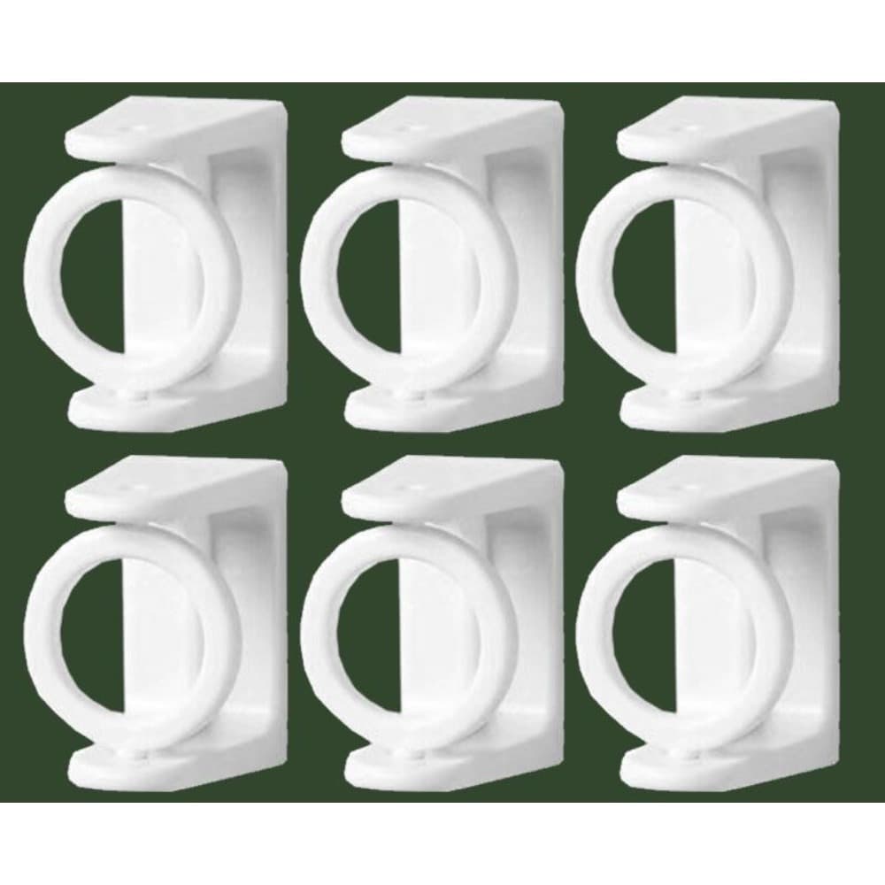 TEMU 6pcs 360° Rotatable Curtain Rod Bracket | , Self-adhesive, Suitable For Tension Dry, Curtain, Shelf, School Dormitory, Home Storage, Plastic Material