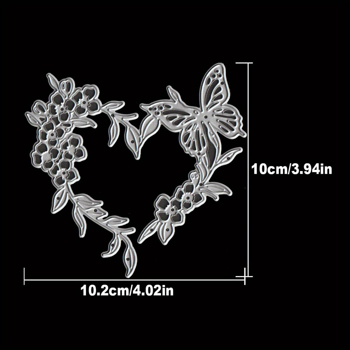 TEMU Original Beautiful Flowers And Leaves Lace Love Frame Metal Cutting Dies Cut Die Birthday Wedding Decoration Paper Craft Mould Diy Scrapbooking