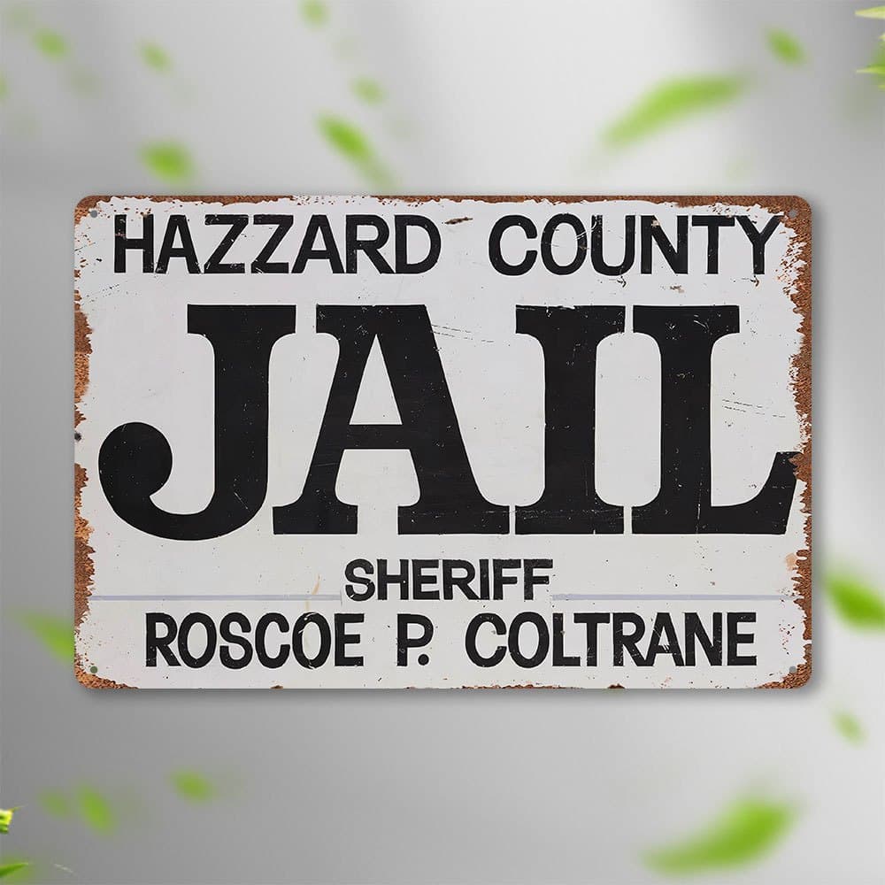 TEMU 1pc County Jail Vintage 8x12 Inch Aluminum Sign - Retro Theme Decor Enthusiasts