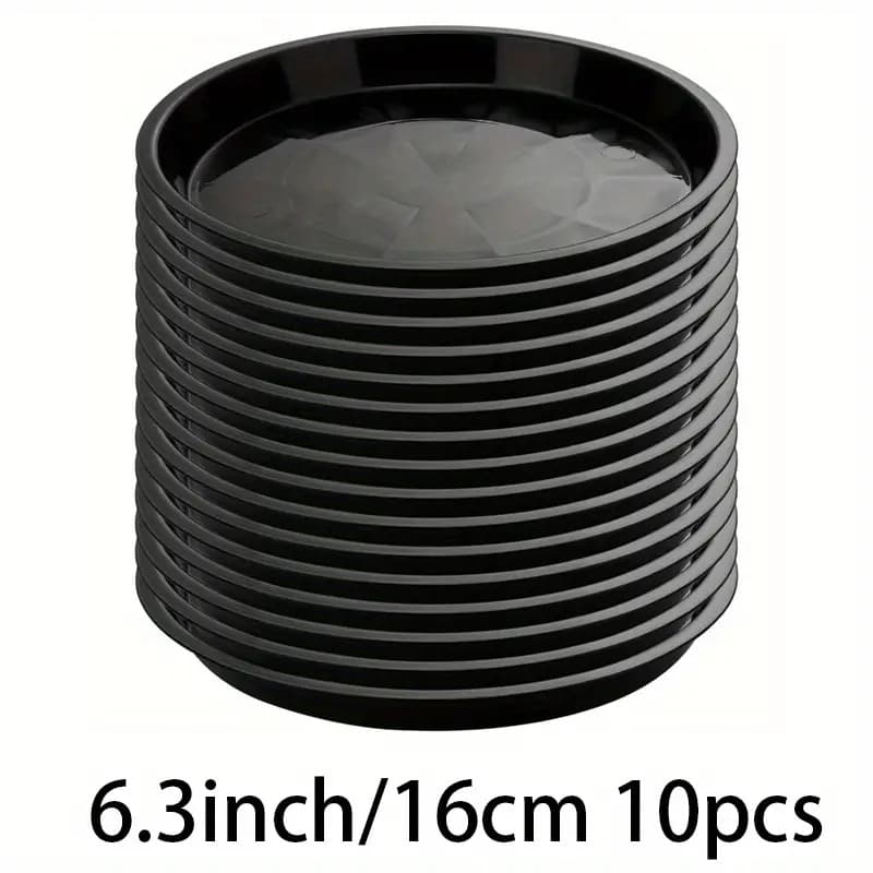 TEMU 10-pcs Heavy-duty 11.02inch Round Plastic Plant Pots Tray – Drip Trays, Suitable For Indoor And Outdoor Flowerpots, Garden Flowers, And Plant Containers