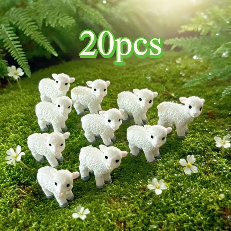 TEMU 20 Miniature Sheep Models, Miniature , Christmas Sheep Ornaments For Tabletop Decoration, Micro Landscape Garden Landscaping, Diy Sand Tray Accessories, Christmas Gifts And New Year Gifts