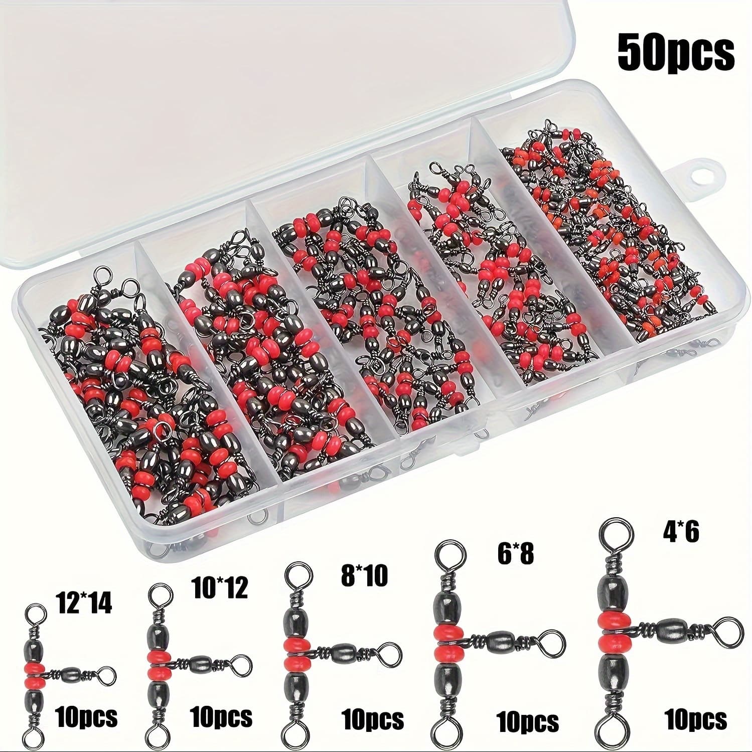 TEMU Fishing 3- Way Swivels, Packaged In 25 Or 50pcs, Featuring - Shaped Tube Swivels For Cross Line Connection, Suitable For Catfish Setups And Other Fishing Gear.