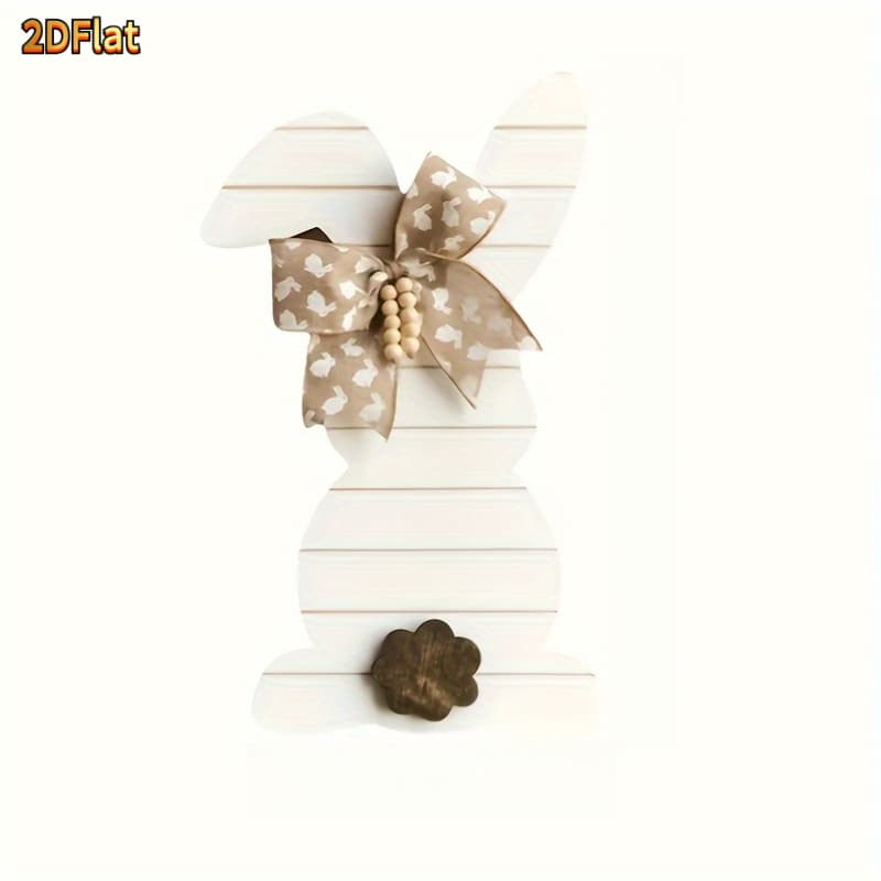 TEMU 2d Flat 2d Flat Printing, Wooden Rabbit Hanging Ornament - Farmhouse Style Decor, Print Pattern, Porch Carrot Accents, Outdoor Sign, Rabbit Accessory. Product Suitable For 11 Kinds Of Festivals