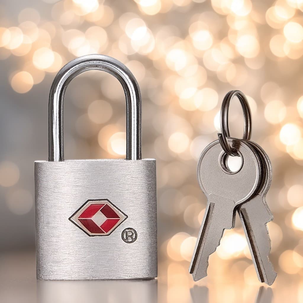 TEMU 1pc Approved Luggage Lock - Travel Storage Locks For Suitcases, Drawers & Cabinets - Mini Aluminum Alloy Padlock With Keys -