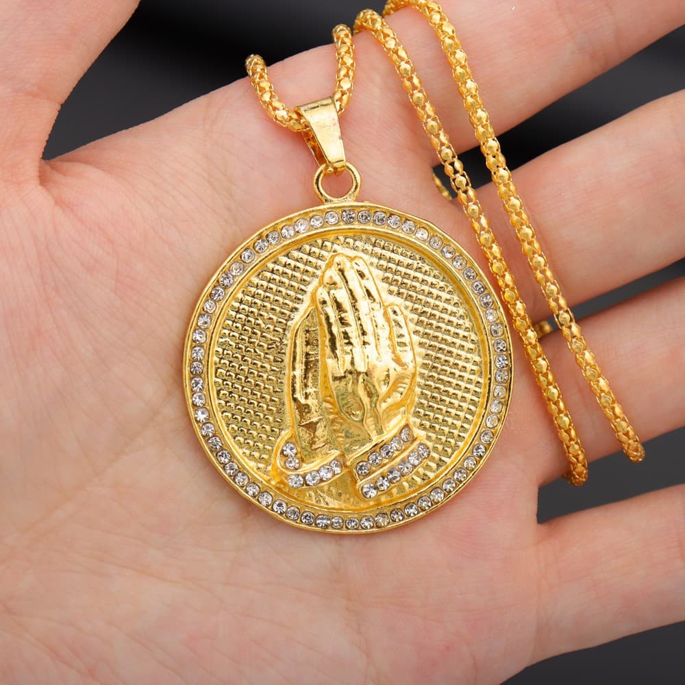 TEMU Simple Hand Men And Women Pendant Couple Necklace Holiday Gift Jewelry
